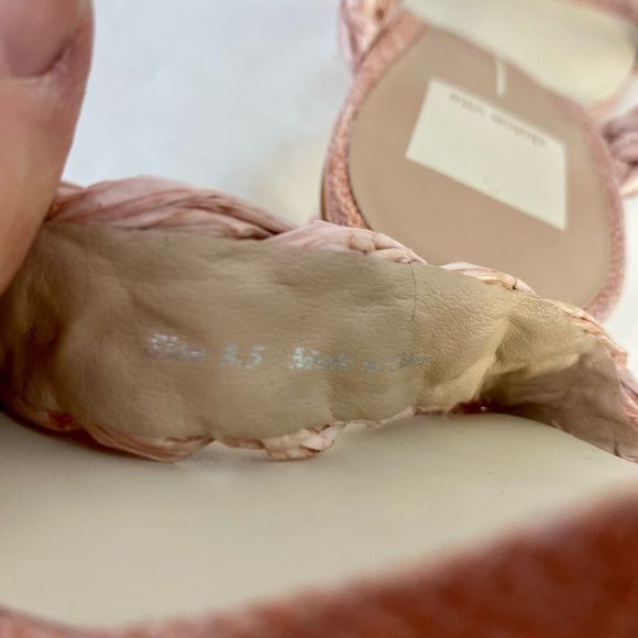 Dolce Vita Paily Pink Rafia Sandals Braided Straps Chunky Heels - Picture 13 of 16